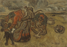 〈暴雨将至〉，张晓刚，1981，纸上油画，78 x 5 x 110厘米