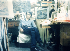 张晓刚在昆明歌舞团宿舍，1984