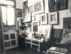 张晓刚在重庆的工作室，1987