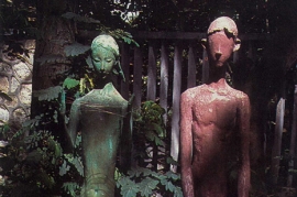 〈在风中飘移的童年纪念像〉，王度，1987，雕塑