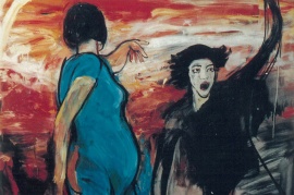 〈公共交通之二〉，徐坦，1987，棉布油画，160 x 136厘米