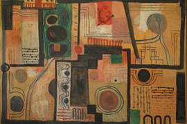 An abstract painting created in 1983, exhibited at ‘Modern Paintings — Six Persons Exhibition’ in Shanghai Fudan University, 1985.