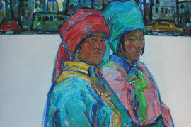 〈蒙古女孩〉，郑胜天，1982，布面油画