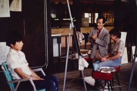 郑胜天在美国交流期间授课，1982