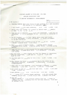 浙江美术学院英语考试试题, 3页, 1985