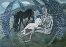 <i>Private Space: April</i>, Mao Xuhui, 1987, oil on cardboard, 76 x 105 cm.