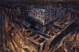 <i>City Series: Broken Hometown</i>, Ding Fang, 1987, oil on canvas.