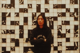 Photograph of Huang Xiaopeng at the Slade College of Arts, London, 1991.