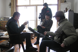 Interviewing Song Haidong at his home in Shanghai, 4 March 2009.