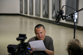 Interviewing Shu at OCAT in Shenzhen, 18 June 2009.