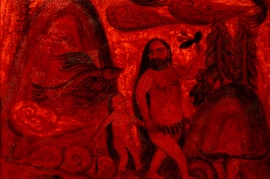 〈乐园〉，王友身，1986，木板油画，66 x 55 厘米
