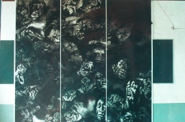 <i>Massacre</i>, Yang Jiechang, 1982, ink and mineral colour on paper.